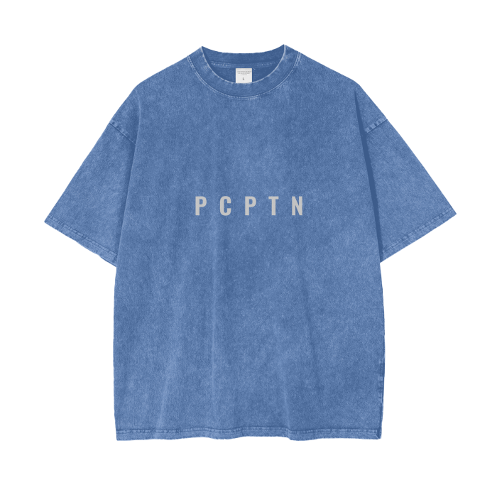 Acid Wash Oversize T-Shirt - White Logo