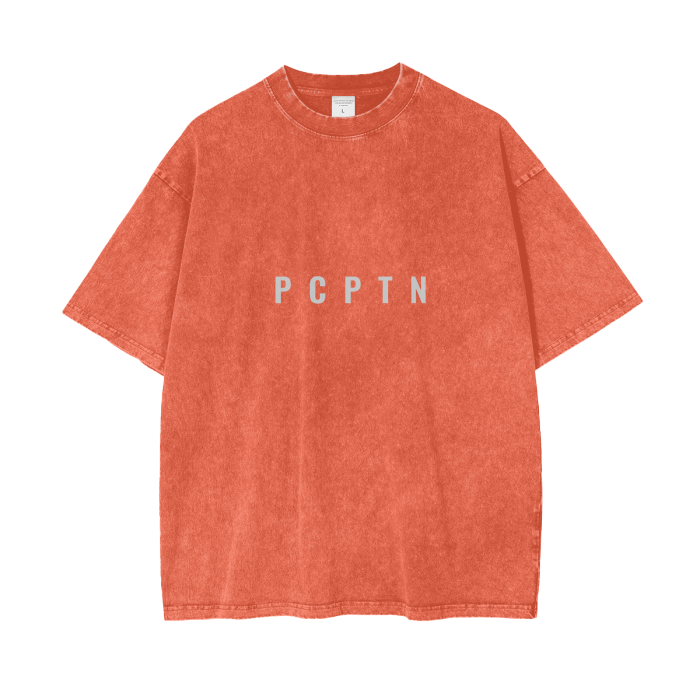 Acid Wash Oversize T-Shirt - White Logo