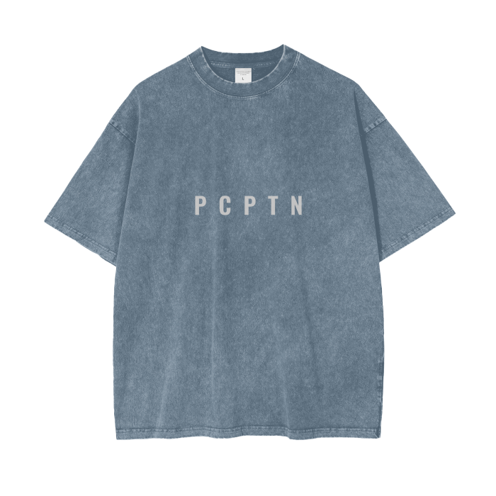 Acid Wash Oversize T-Shirt - White Logo