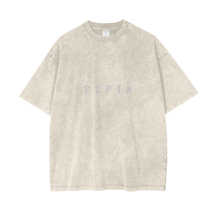 Acid Wash Oversize T-Shirt - White Logo
