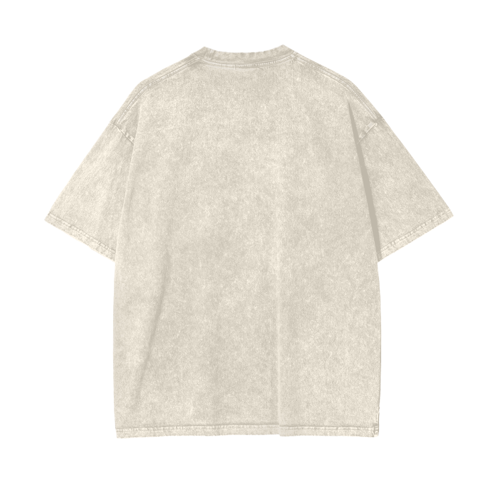Acid Wash Oversize T-Shirt - White Logo
