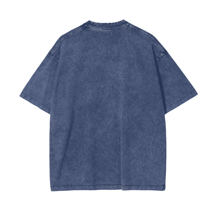 Acid Wash Oversize T-Shirt - White Logo