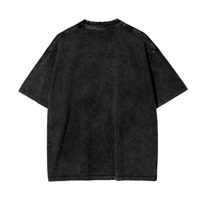 Acid Wash Oversize T-Shirt - White Logo