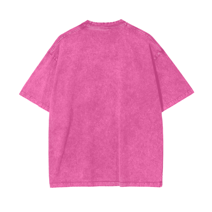 Acid Wash Oversize T-Shirt - White Logo