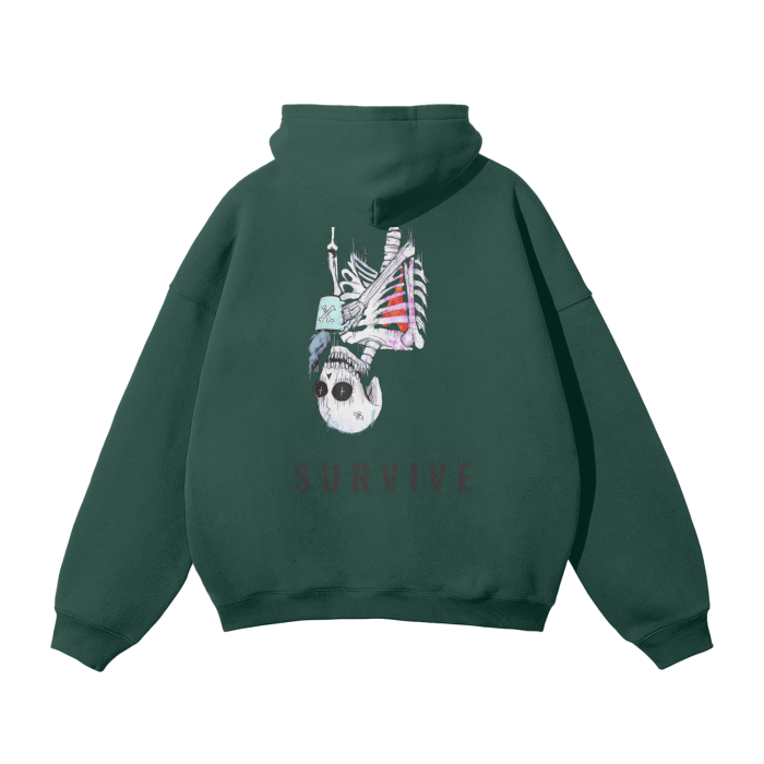 Skull Fleece Oversized Hoodie