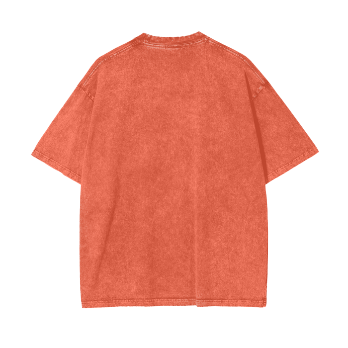 Acid Wash Oversize T-Shirt - White Logo