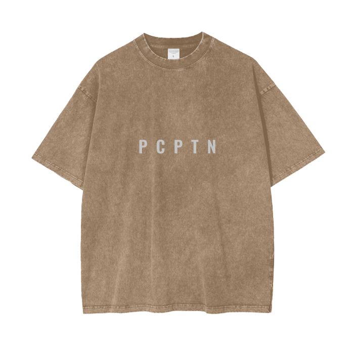 Acid Wash Oversize T-Shirt - White Logo