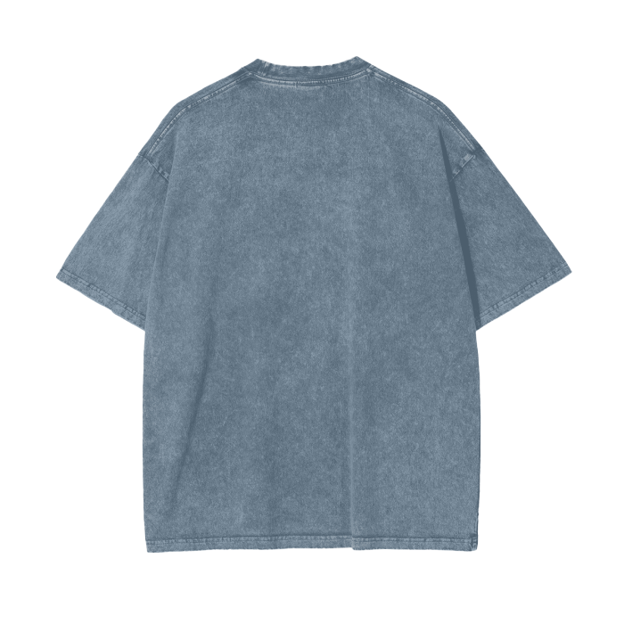 Acid Wash Oversize T-Shirt - White Logo