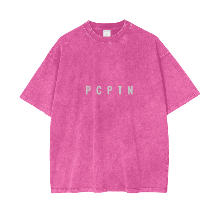 Acid Wash Oversize T-Shirt - White Logo