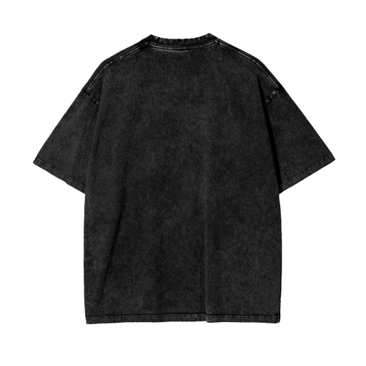 Acid Wash Oversize T-Shirt - White Logo