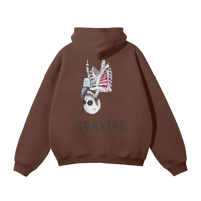 Skull Fleece Oversized Hoodie