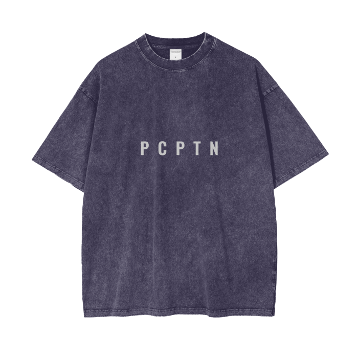 Acid Wash Oversize T-Shirt - White Logo